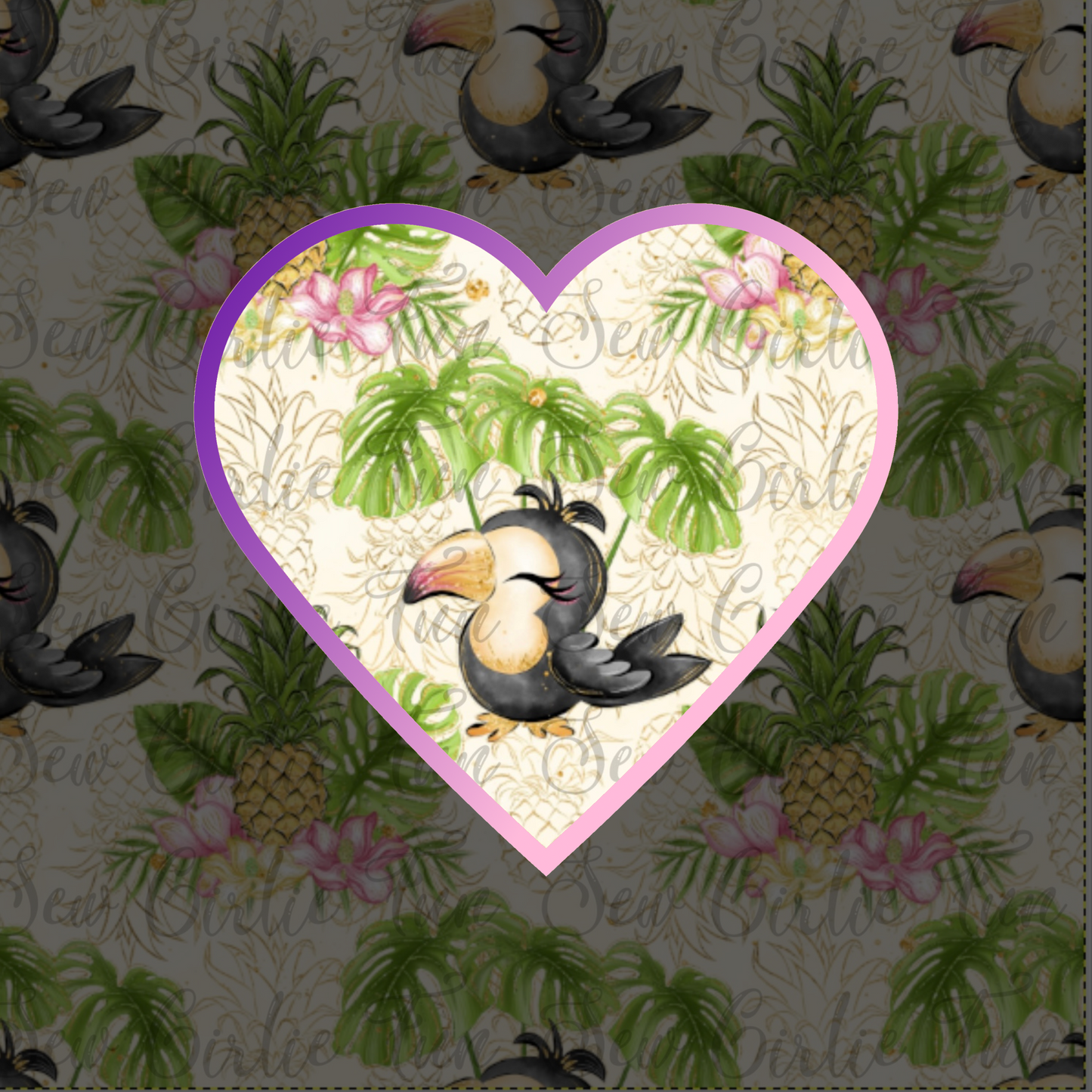 Tropical Paradise - Sweet Birdie Beige With Fruit