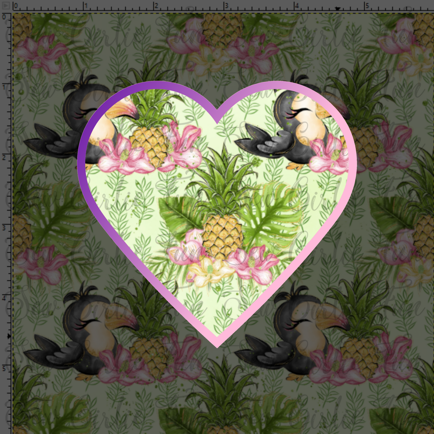 Tropical Paradise - Sweet Birdie Green With Fruit