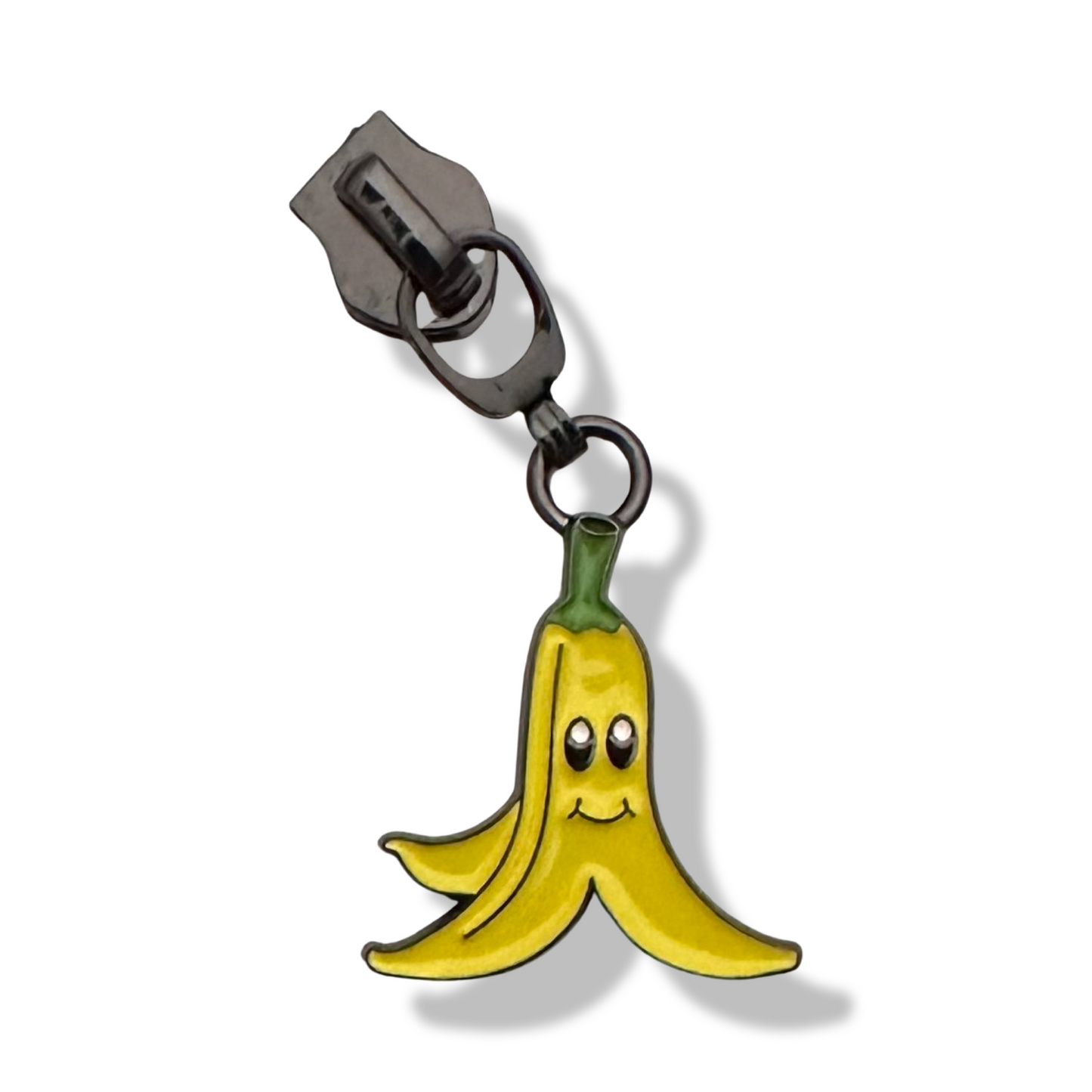 Slippery Banana Enamel Zipper Pull