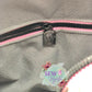 PINK AND WHITE STRIPED TAPE WITH MATTE BLACK TEETH #5 ZIPPER TAPE