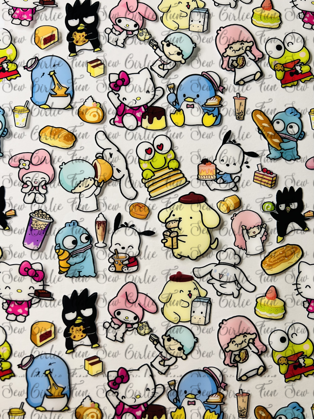 CLEAR KITTY AND FRIENDS SWEETS TPU 18"X52" VINYL
