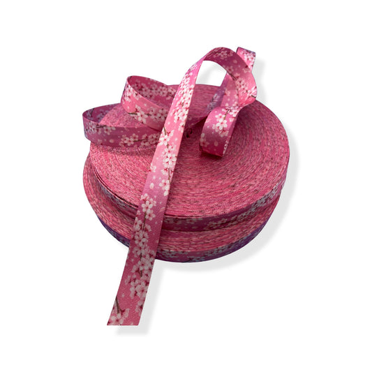 Pink Sakura (Cherry Blossoms) 1" and 1.5" Webbing