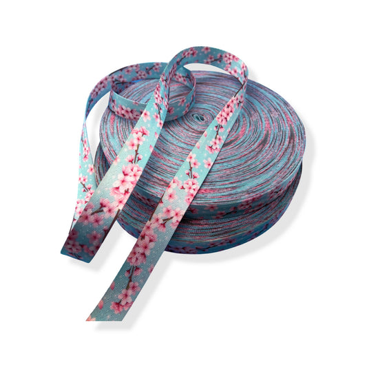 Teal Cherry Blossoms Webbing