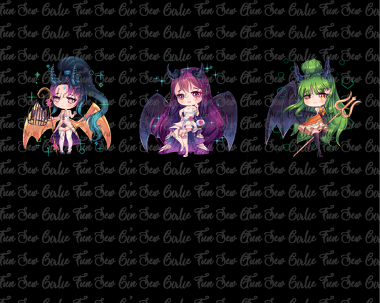 Wicked Anime Chibis Big Kid Panel Set of 3
