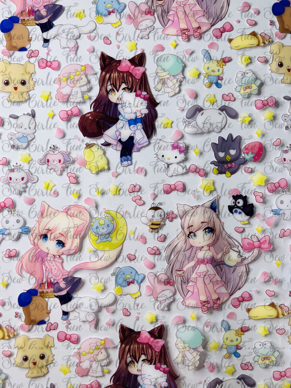 CLEAR CHIBI KITTY SWEETS TPU 18"X52" VINYL