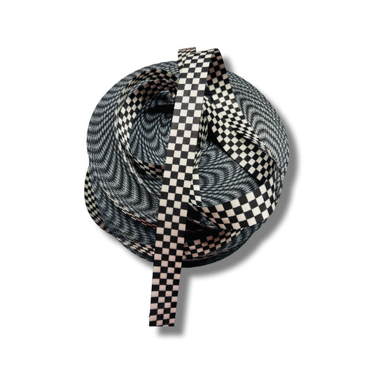 BLACK AND WHITE CHECKERED WEBBING