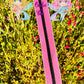 PINK AND WHITE STRIPED TAPE WITH MATTE BLACK TEETH #5 ZIPPER TAPE