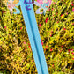 LIGHT BLUE AND WHITE STRIPED TAPE WITH SAPPHIRE BLUE TEETH #5 ZIPPER TAPE